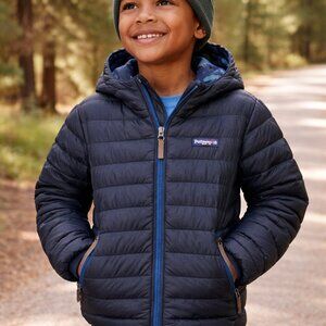 Patagonia Youth 2 Sided Reversible Puffer Jacket Blue Winter Outdoor Coat